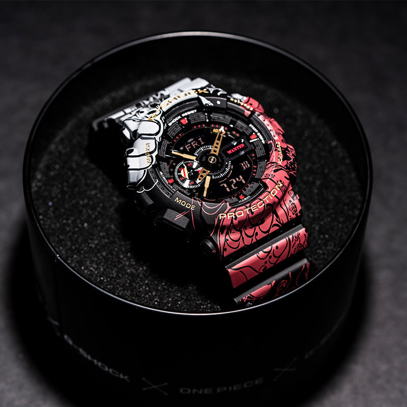 One Piece Luffy & Dragon Ball Anime Sports Watch, Dual Display Analog Digital Wrist Watch, Shock Resistant Waterproof Graffiti Wristwatch, Collectible Anime Merchandise Gift for Teen Boys Anime Fans