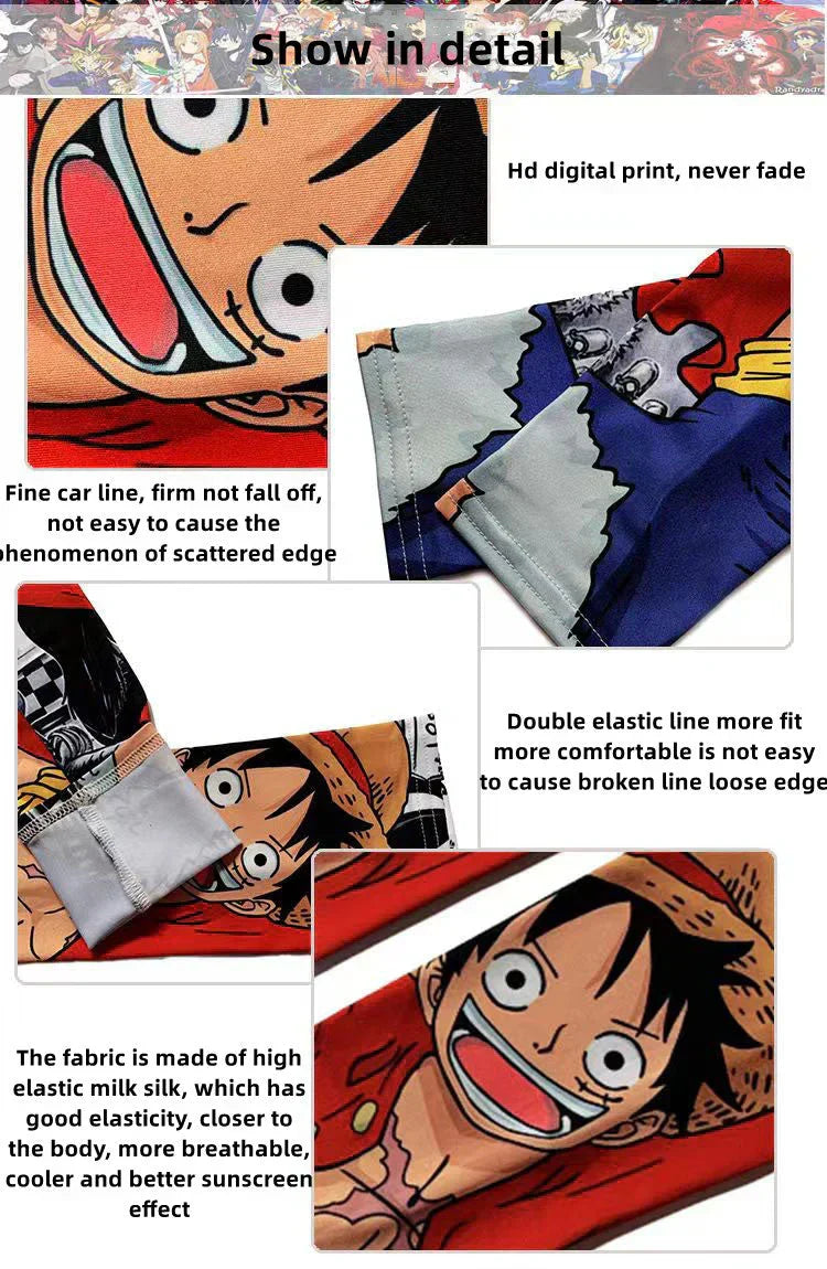 Naruto Anime Cooling Arm Sleeves for Men Women, UV Sun Protection Compression Arm Cover, Akatsuki Sharingan Character Print Arm Sleeves, Stretch Breathable Arm Guards for Cycling Driving Running Cosplay, Anime Fan Gift