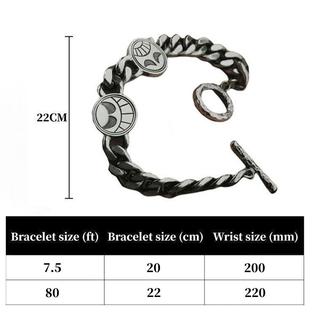 One Piece Anime Cuban Link Chain Bracelet, Vintage Antique Silver Luffy Coin Charm Wristband, Punk Toggle Clasp Bracelet, Men Hip Hop Retro Metal Bracelet, One Piece Fan Jewelry Birthday Gift