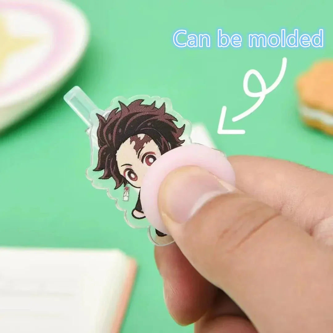 Demon Slayer Kimetsu no Yaiba Squishy Butt Gel Pen, Cute Anime Character Retractable Ballpoint Pen, Stress Relief Squeeze Decompression Pen, Demon Slayer Stationery, Anime School Supplies Gift for Kids & Fans