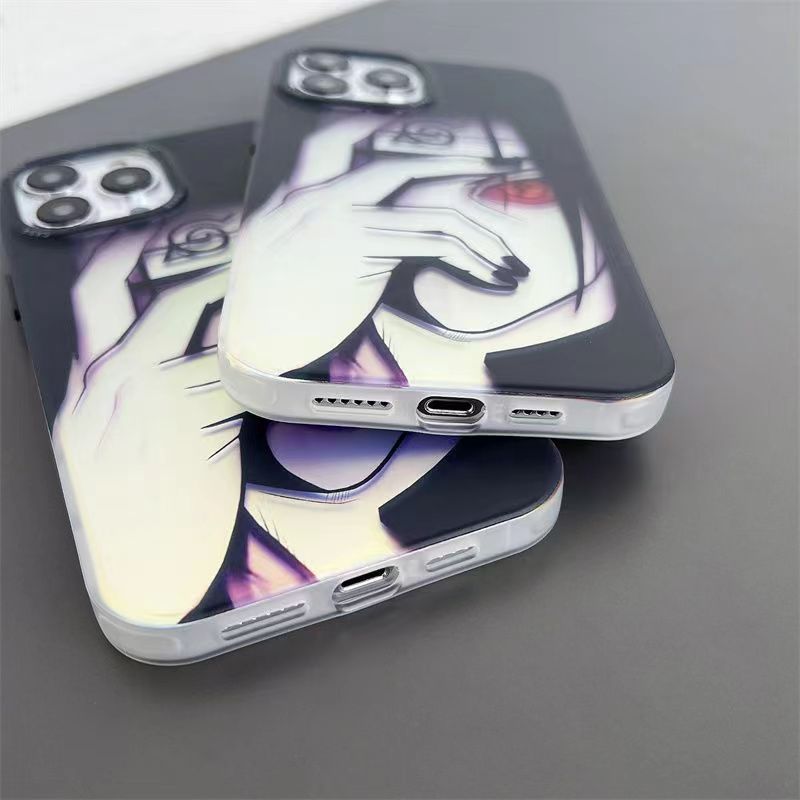 Naruto Itachi Uchiha Anime Phone Case for iPhone, Cool Sharingan Manga Character Print Shockproof Protective Phone Cover, Naruto Anime Merch Gift for Anime Fans