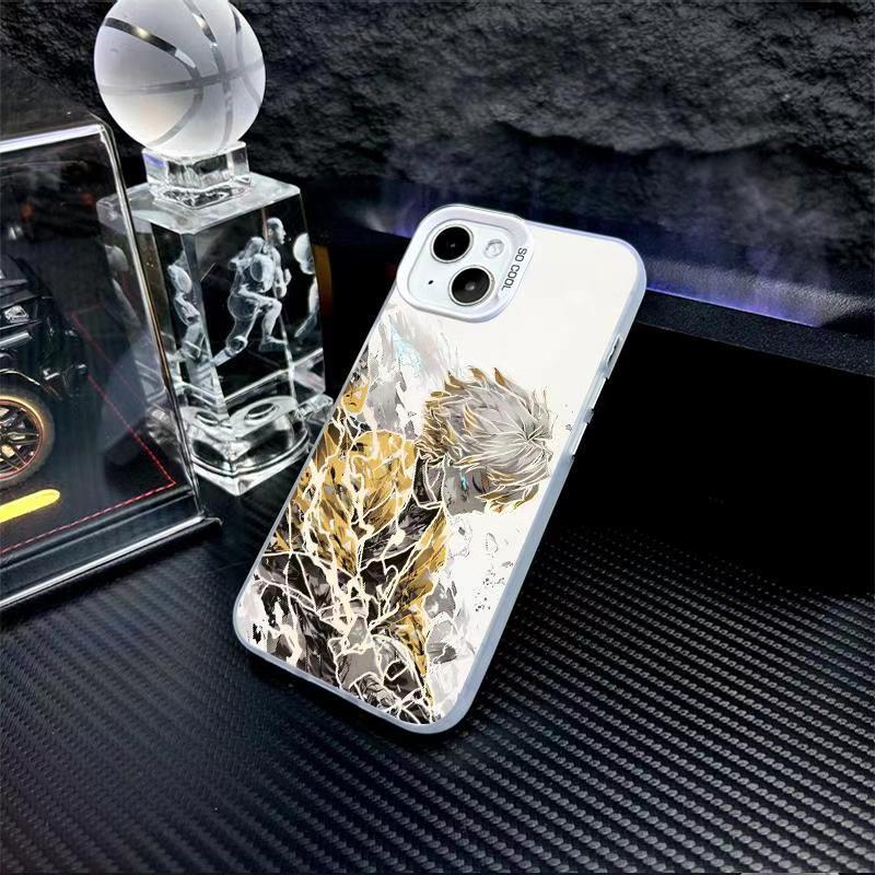 Demon Slayer Anime Phone Case for iPhone, Zenitsu Agatsuma Golden Lightning Art Shockproof Protective Cover, Classic Demon Slayer Zenitsu Character Phone Shell, Anime Merch Gift for Demon Slayer Fans