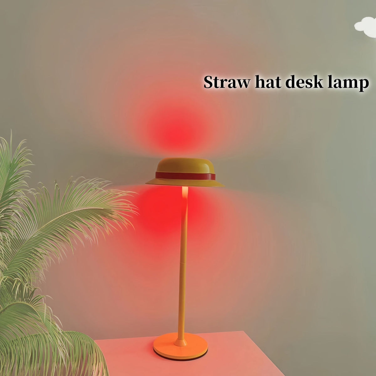 One Piece Luffy Straw Hat Table Lamp, Anime Monkey D Luffy Hat Shape LED Desk Lamp, USB Rechargeable Night Light, Creative Decorative Lamp for Bedroom Study, One Piece Fans Collectible Gift