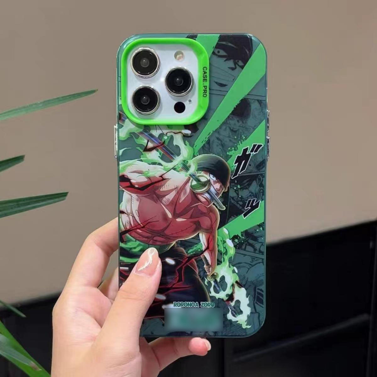 One Piece Manga Style Phone Case for iPhone, Luffy Gear 5 & Roronoa Zoro Comic Print Shockproof Protective Case, Hard IMD Back Cover with Colorful Camera Frame, Anime One Piece Merch Phone Shell for iPhone Series