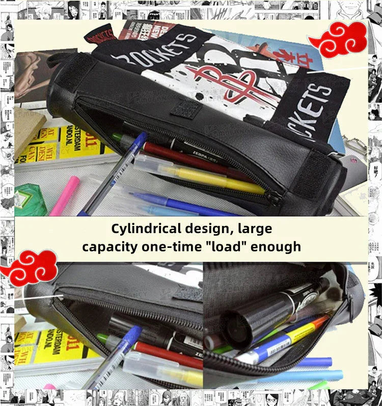 Naruto Anime Roll Up Pencil Case, Scroll Style Pen Bag, Portable Stationery Holder, Large Capacity Pouch, School Office Supplies Gift for Students Anime Fans