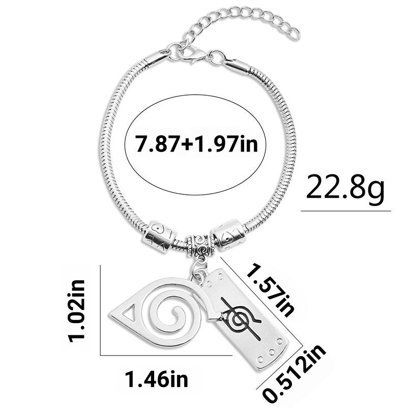 Naruto Konoha Leaf Village Symbol Metal Bracelet