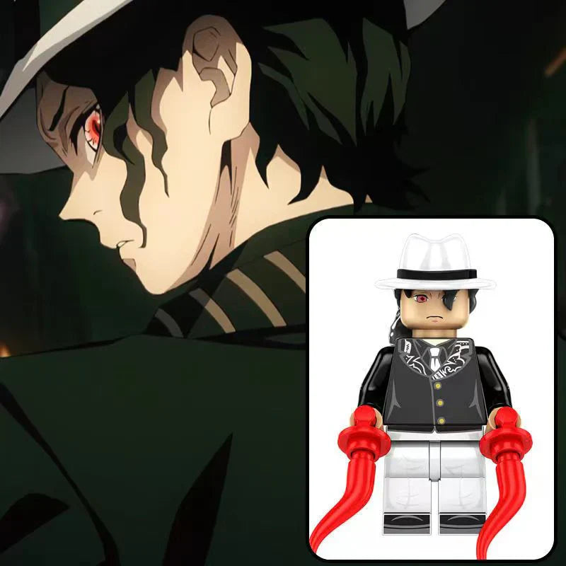 Demon Slayer Custom Minifigures, Anime Building Block Figures, Yoriichi Muzan Daki Gyutaro Hantengu Douma Kokushibo Collectible Brick Minifigs, Anime Character Construction Toy Gift for Fans