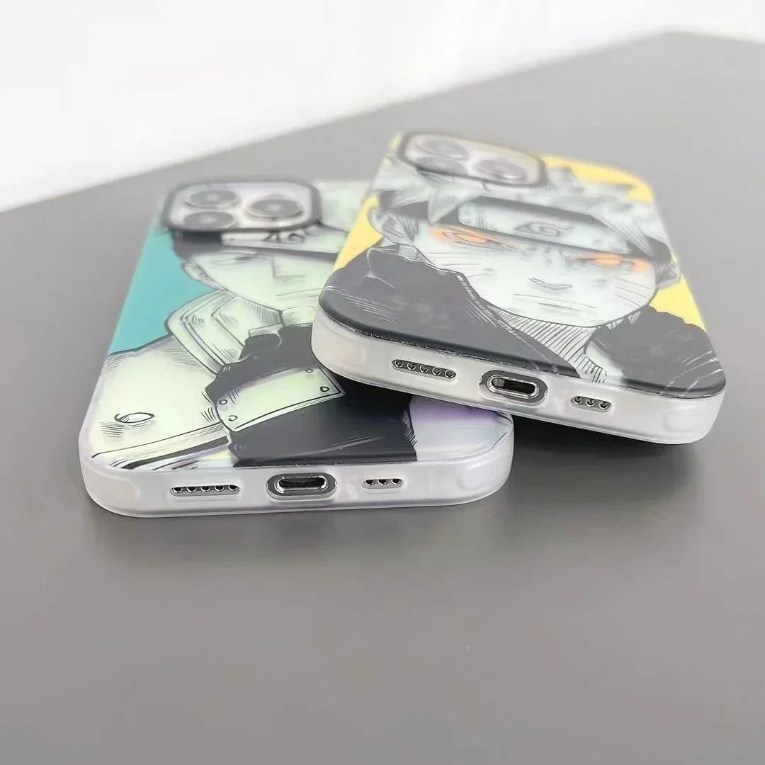 Naruto Anime Phone Case, Manga Sketch Style Protective Case for iPhone, Naruto Uzumaki Kakashi Pain Printed Soft TPU Phone Cover, Shockproof Slim Anime Phone Shell, Naruto Anime Fan Gift for iPhone