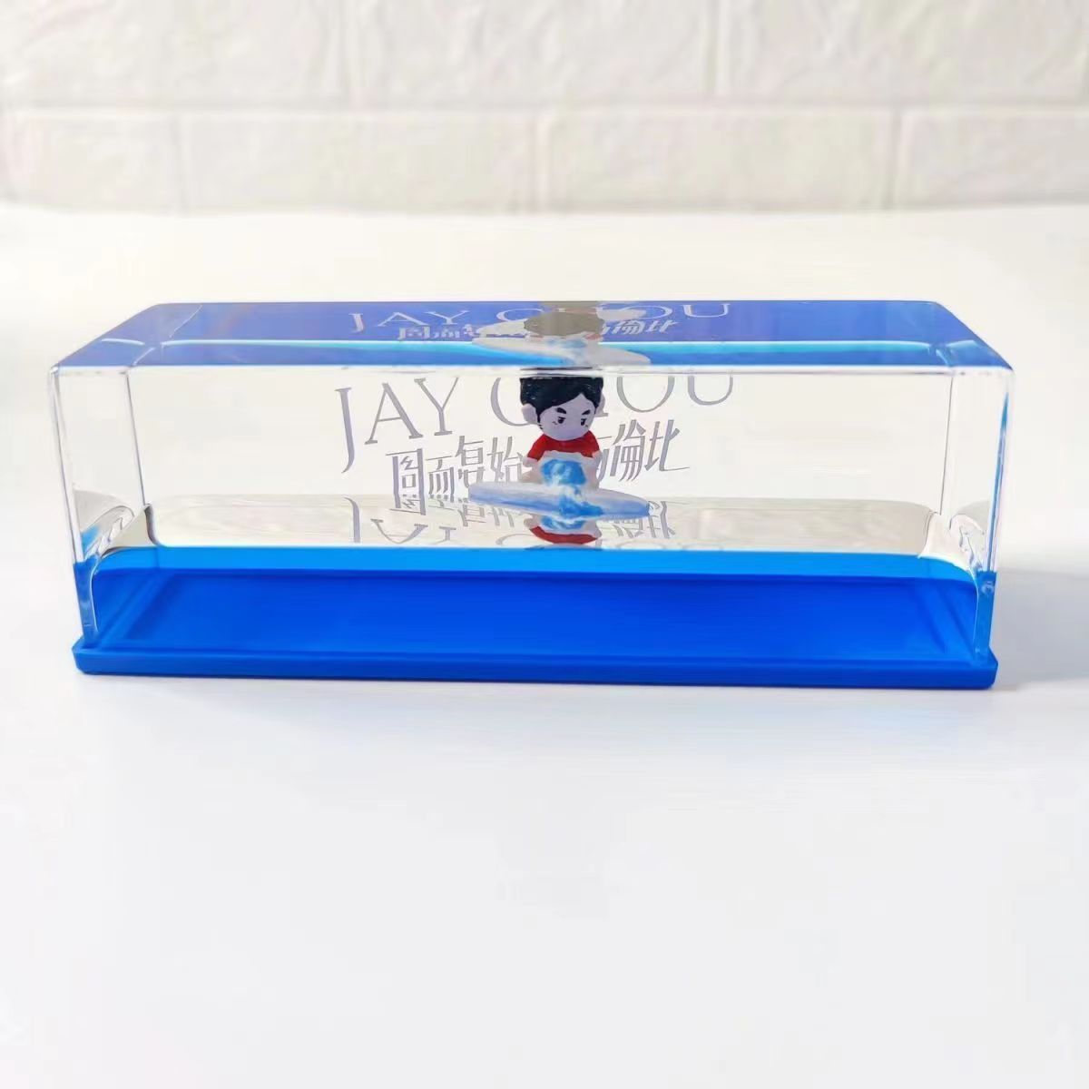 Liquid Wave Ship Resin Desk Ornament, Floating Boat in Fluid Sea Paperweight, Acrylic Dynamic Ocean Wave Ship Display Decor, Unique Nautical Souvenir Gift for Desk Home Decoration