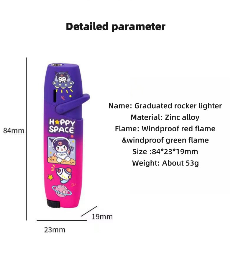 One Piece Slam Dunk Joker Harley Quinn Green Flame Torch Lighter, Windproof Jet Flame Pocket Lighter, Anime Fan Collectible Gift