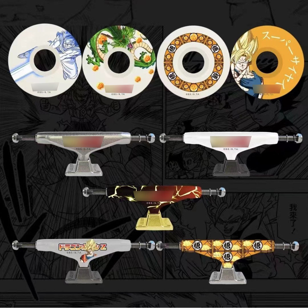 Dragon Ball Z Anime Skateboard Deck, Multiple Classic Characters Goku Vegeta Frieza Buu Printed Complete Skateboard, Dragon Ball Anime Street Skateboard, Anime Fan Collectible Gift
