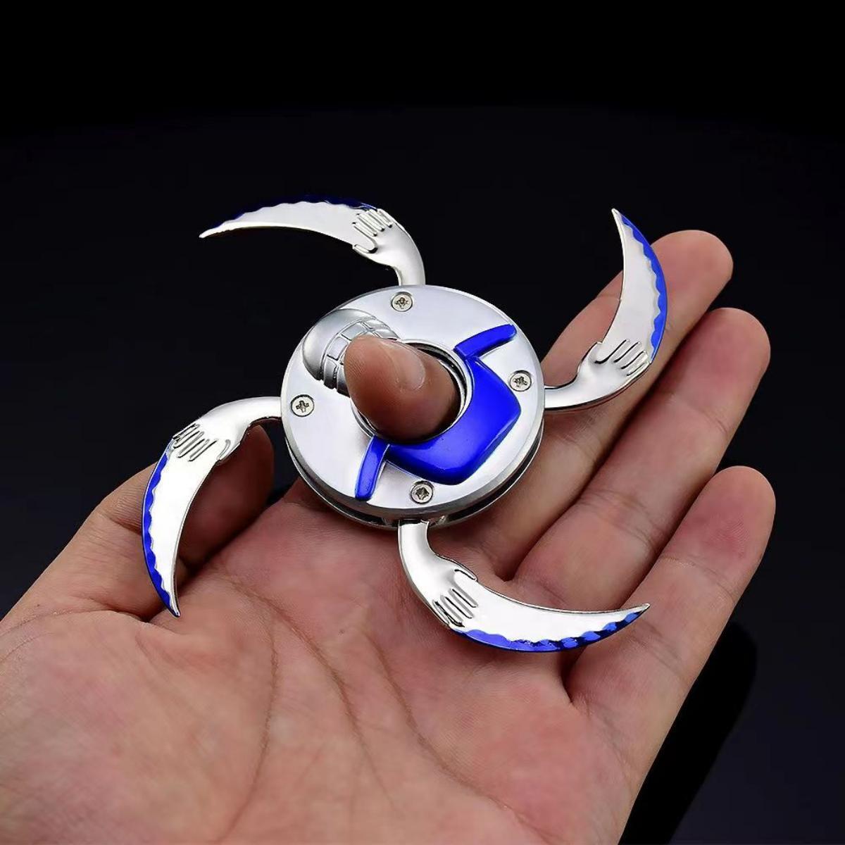 One Piece Anime Fidget Spinner, Metal Hand Spinner with Skull Rudder Zoro Design, Stress Relief Focus Toy, One Piece Collectible Desk Decoration Gift for Anime Fans
