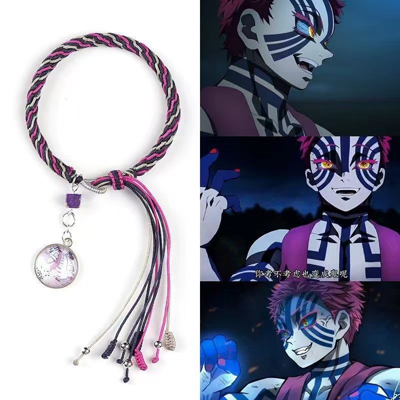 Demon Slayer Anime Braided Rope Bracelet, Kimetsu No Yaiba Character Themed Handmade Wristband, Tanjiro Nezuko Zenitsu Rengoku Cosplay Tassel Bracelets, Anime Jewelry Gift for Demon Slayer Fans