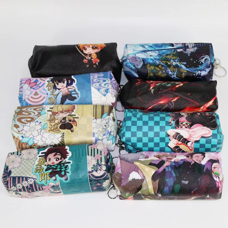 Demon Slayer Anime Pencil Case, Multi Styles Tanjiro Nezuko Zenitsu Rengoku Printed Pen Bag, Large Capacity Zipper Stationery Pouch, Demon Slayer Merch Makeup Bag Gift for Students Anime Fans