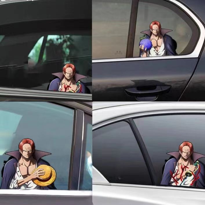 One Piece 3D Motion Stickers, Lenticular Anime Character Decals, Luffy Zoro Nami Changing Image Sticker, Waterproof Peekers Sticker for Car Laptop Water Bottle, One Piece Fans Collectible Decor