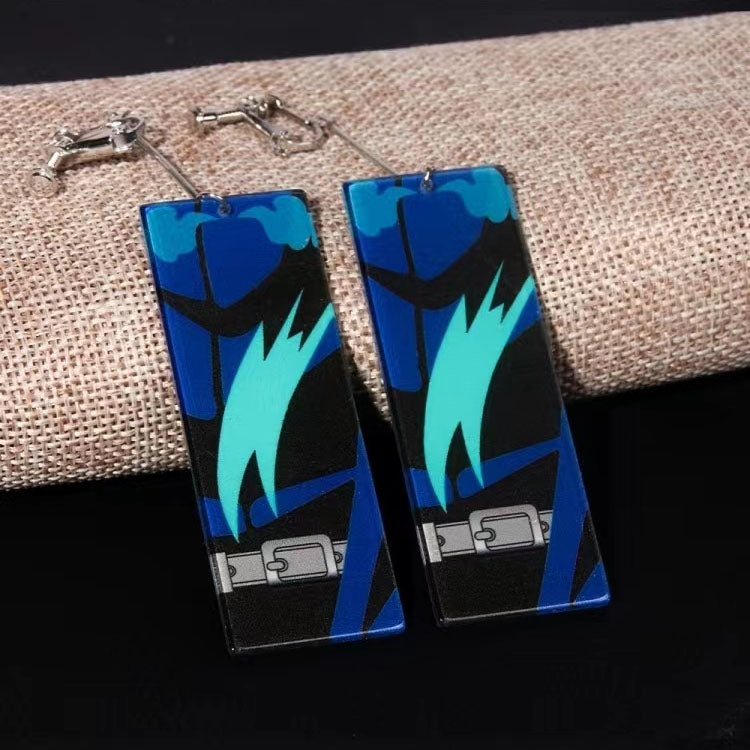 Demon Slayer Anime Earrings, Tanjiro Hanafuda Drop Dangle Earrings, Multiple Styles Acrylic Cosplay Earrings, Demon Slayer Kimetsu No Yaiba Jewelry, Anime Cosplay Accessories Gift for Demon Slayer Fans