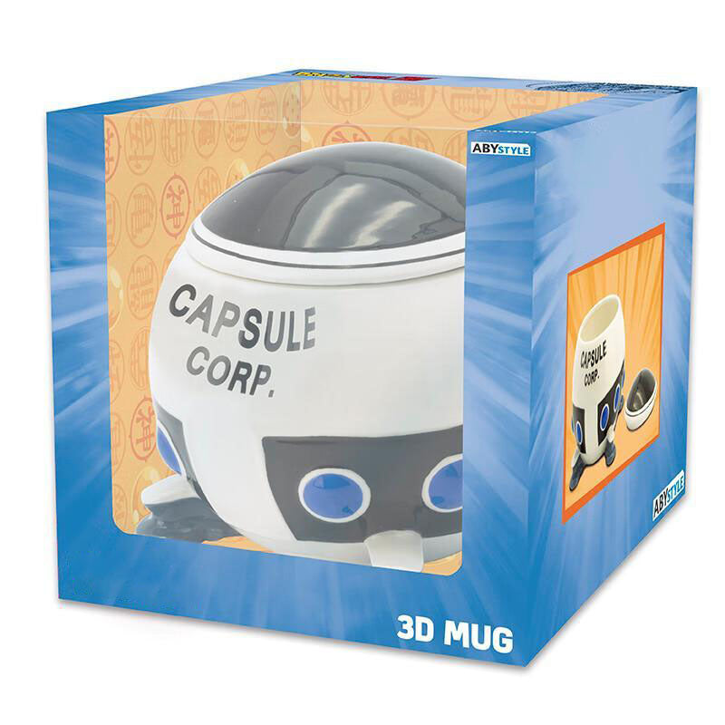 Dragon Ball Z Capsule Corp Spaceship 3D Ceramic Mug, Capsule Corporation Space Pod Shaped Coffee Cup, Novelty Anime Sculpted Drinkware, Collectible Gift for Dragon Ball Fans