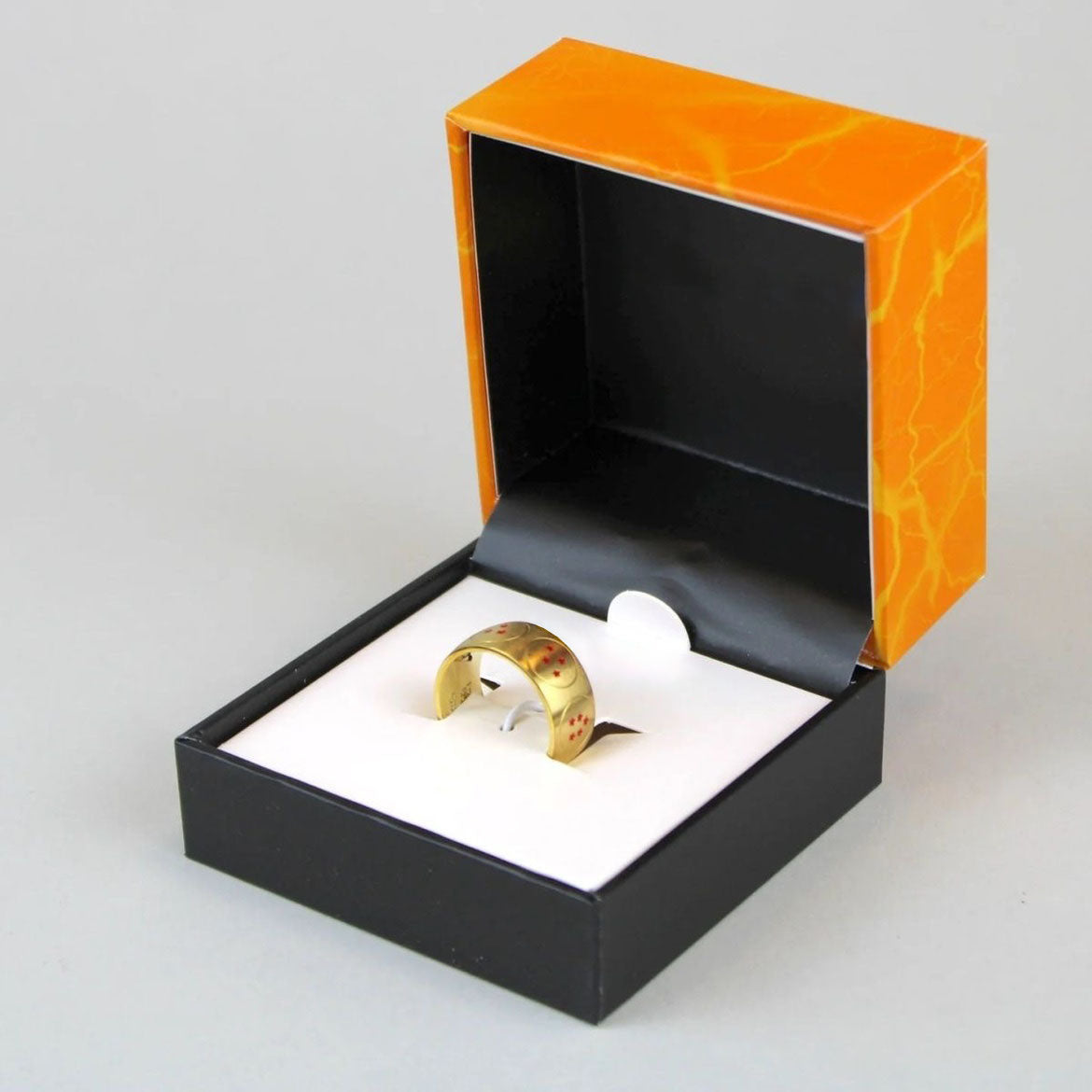 Dragon Ball Anime Ring, Gold Plated Dragon Star Ball Pattern Band Ring, Stainless Steel Anime Cosplay Jewelry, Dragon Ball Star Ring Collectible Gift for Dragon Ball Fans Men Women