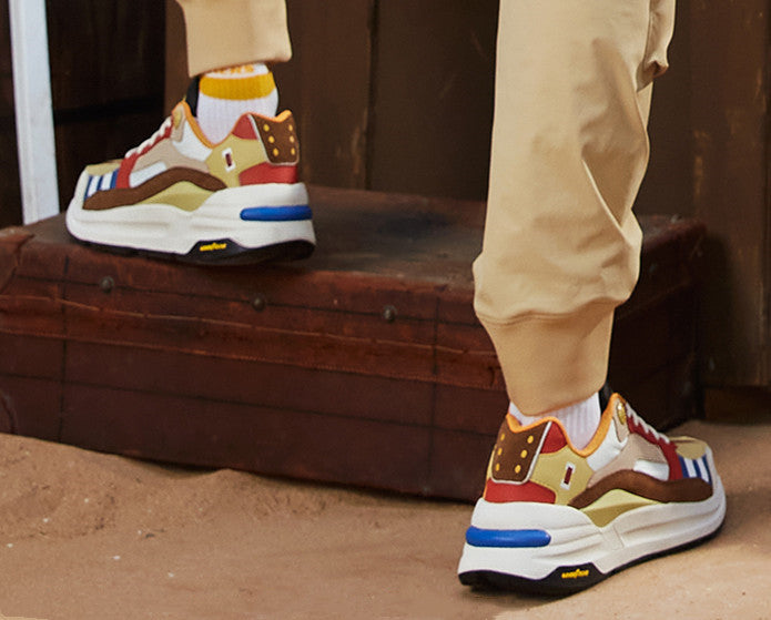 One Piece Usopp Anime Sneakers for Men Women, Multicolor Patchwork Chunky Platform Casual Shoes, Lace Up Anime Cosplay Street Walking Shoes, Breathable Anime Themed Footwear, Collectible Gift for One Piece Usopp Fans