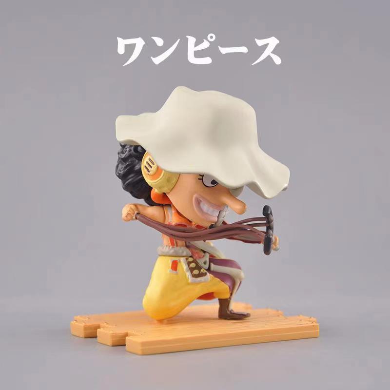 One Piece Half Skeleton Mini Figure Set, Straw Hat Pirates Luffy Zoro Sanji Nami Chopper Robin Usopp Franky Brook Anime Figurine, PVC Chibi Skeleton Model Toy, Desktop Decoration Collectible Gift for One Piece Fans