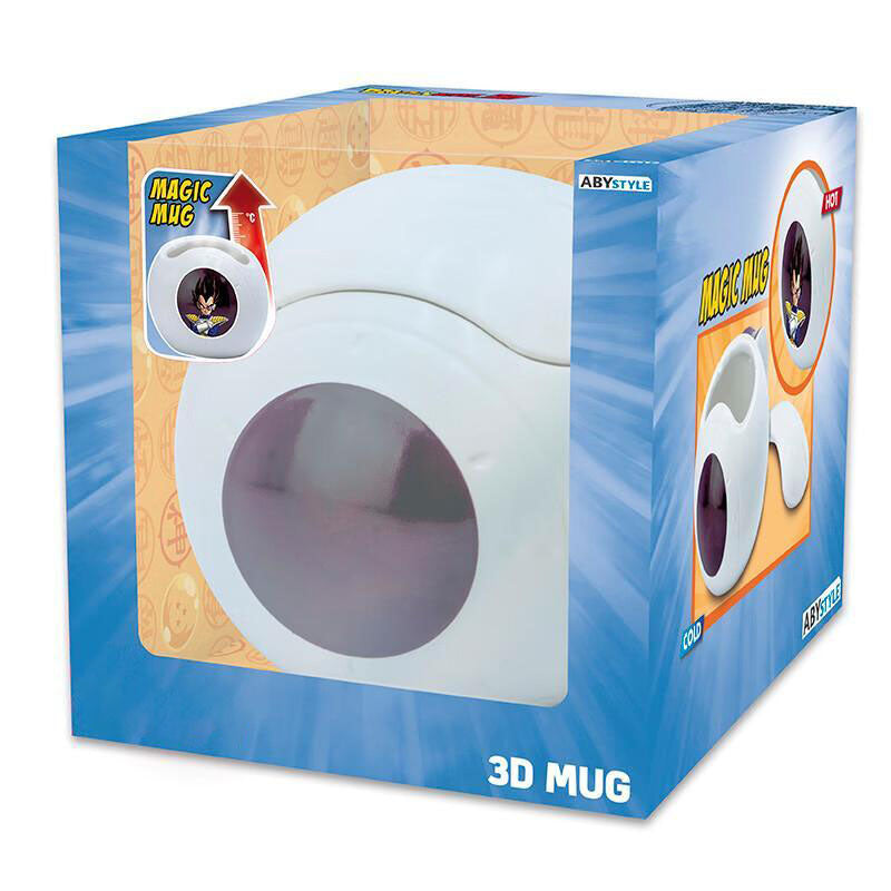 Dragon Ball Z Vegeta Spaceship 3D Heat Changing Magic Mug, Spaceship Shaped Ceramic Coffee Cup, Color Reveal Heat Sensitive Tea Mug, Novelty Anime Drinkware, Collectible Gift for Dragon Ball Fans