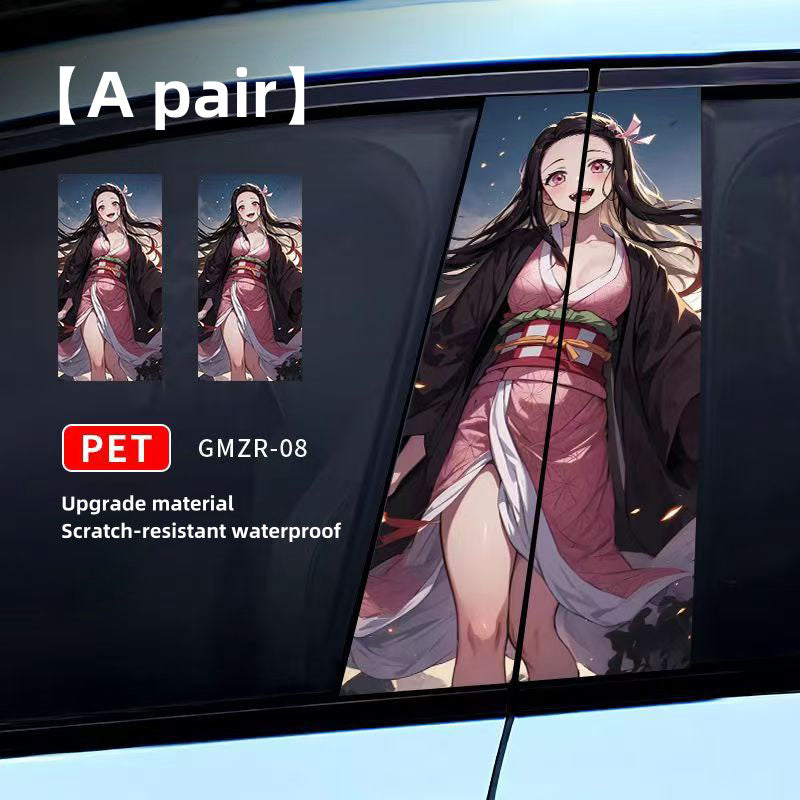 Demon Slayer Anime Car B Pillar Stickers