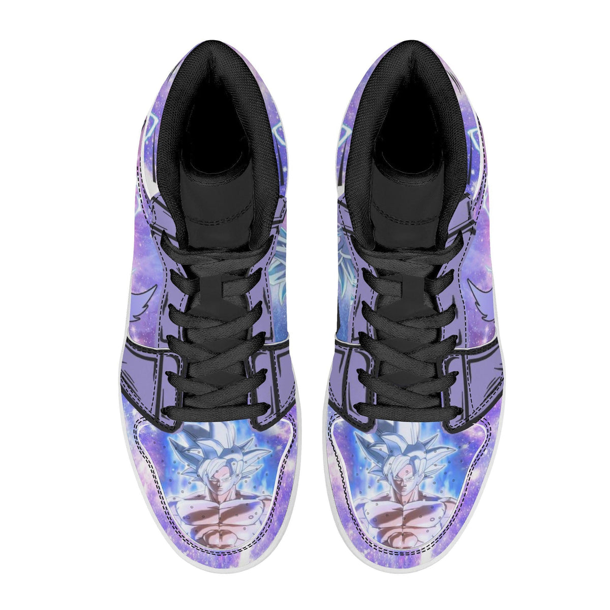Dragon Ball Vegeta Ultra Instinct Anime High Top Sneakers, Purple Galaxy Custom Print Streetwear Shoes, Men Women Casual Fashion Sneakers, Anime Fan Collectible Footwear Gift