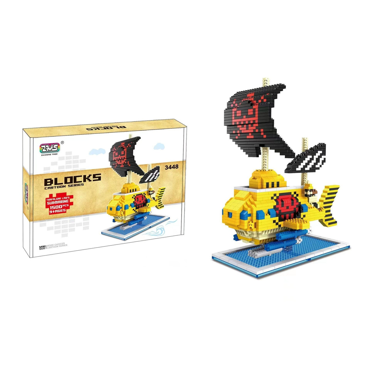 One Piece Pirate Ship Micro Building Blocks Set, Mini Brick Model Kit, Thousand Sunny, Going Merry, Red Force & Polar Tang Vessel, Desktop Display, Collectible Gift for Anime Fans