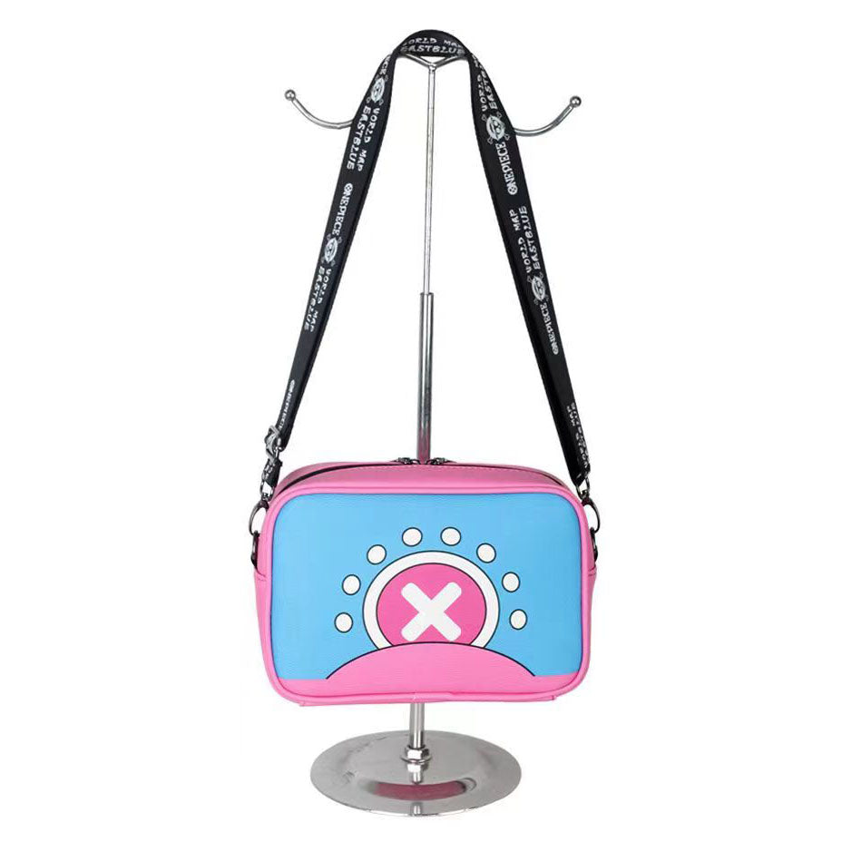 One Piece Anime Crossbody Bag, Luffy Skull & Chopper X Logo Shoulder Purse, Cute Cartoon Sling Handbag, Adjustable Strap Small Messenger Bag, Anime Fan Collectible Gift for One Piece Fans