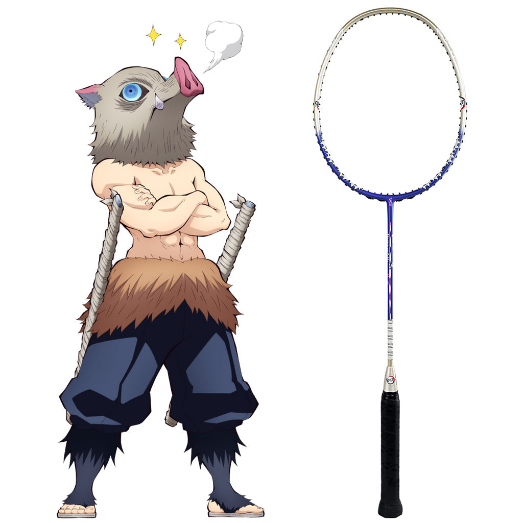 Demon Slayer Anime Badminton Racket, 4 Styles Tanjirou Nezuko Zenitsu Inosuke Themed Lightweight Badminton Racquet, Carbon Fiber Badminton Racket for Outdoor Sports, Demon Slayer Merch Gift for Anime Fans