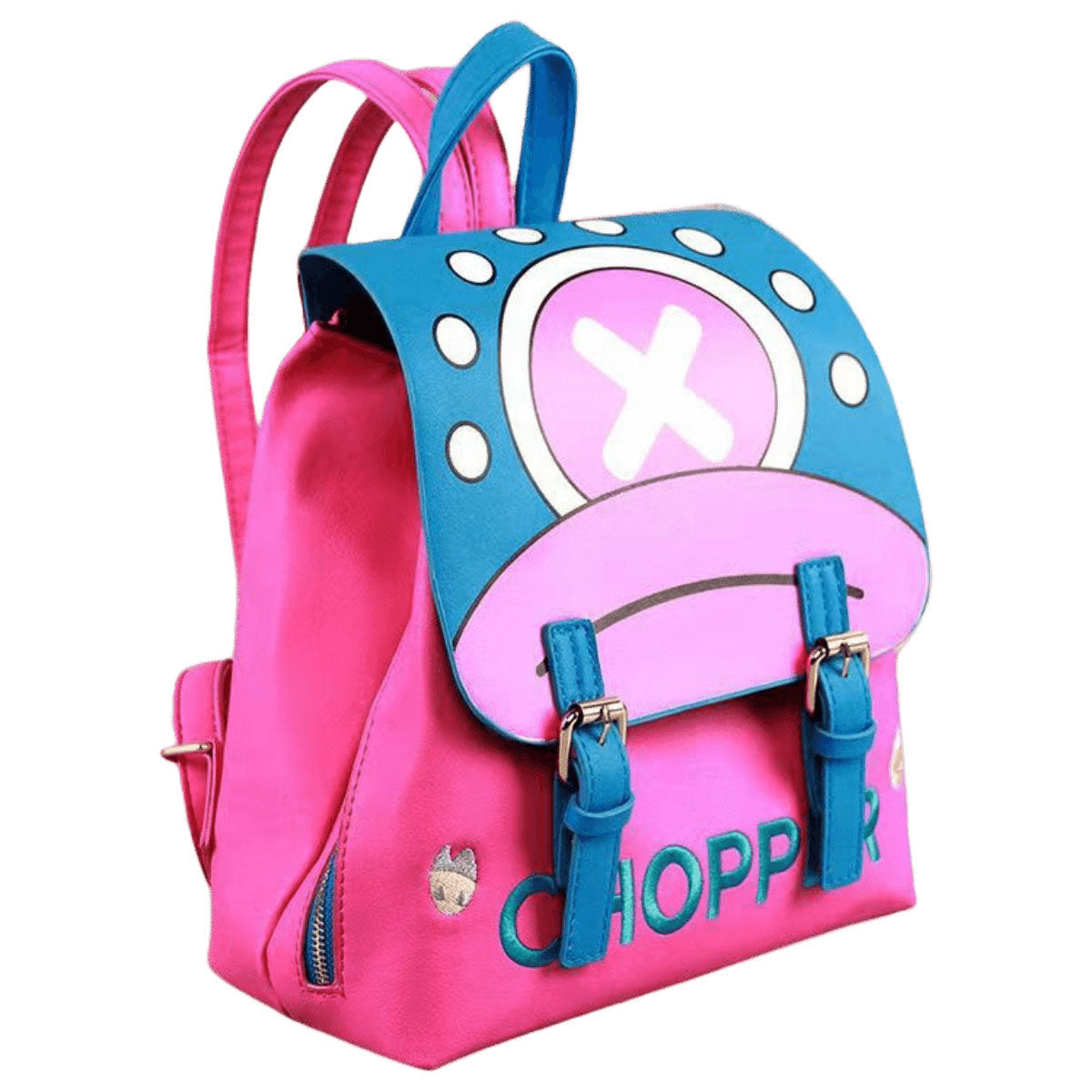 One Piece Tony Tony Chopper Backpack, Anime Chopper Pink Blue Flap Shoulder Rucksack, Cute Cartoon Character Daypack, One Piece Fan Cosplay Collectible Gift