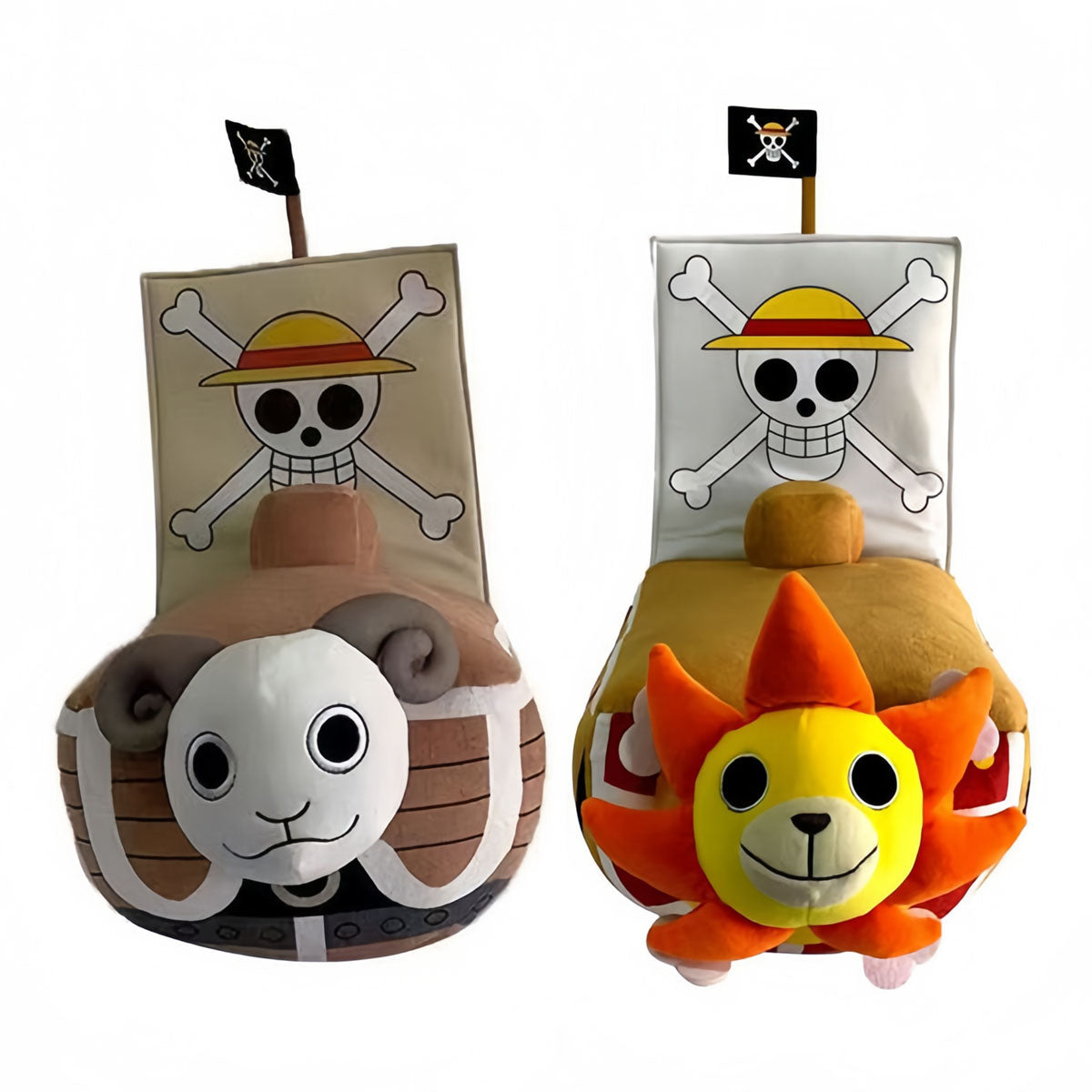 One Piece Assorted Anime Plush Dolls, Luffy Ace Law Chopper Stuffed Figure, Thousand Sunny Going Merry Pirate Ship Plush Toy, Cute One Piece Character Soft Plushies, Anime Collectible Gifts for Kids & Fans