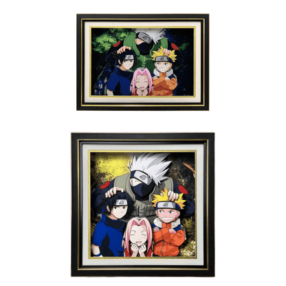 Naruto Team 7 Kakashi 3D Paper Cut Shadow Box Framed Art, Handmade Layered Papercraft Wall Decor, Anime Picture Frame, Fan Collectible Room Decor Gift