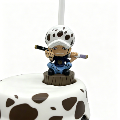 One Piece Monkey D. Luffy Tony Tony Chopper Trafalgar Law Barrel Shaped Straw Cup, Collectible Figure Lid Drinking Mug With Straw For Fans Collection