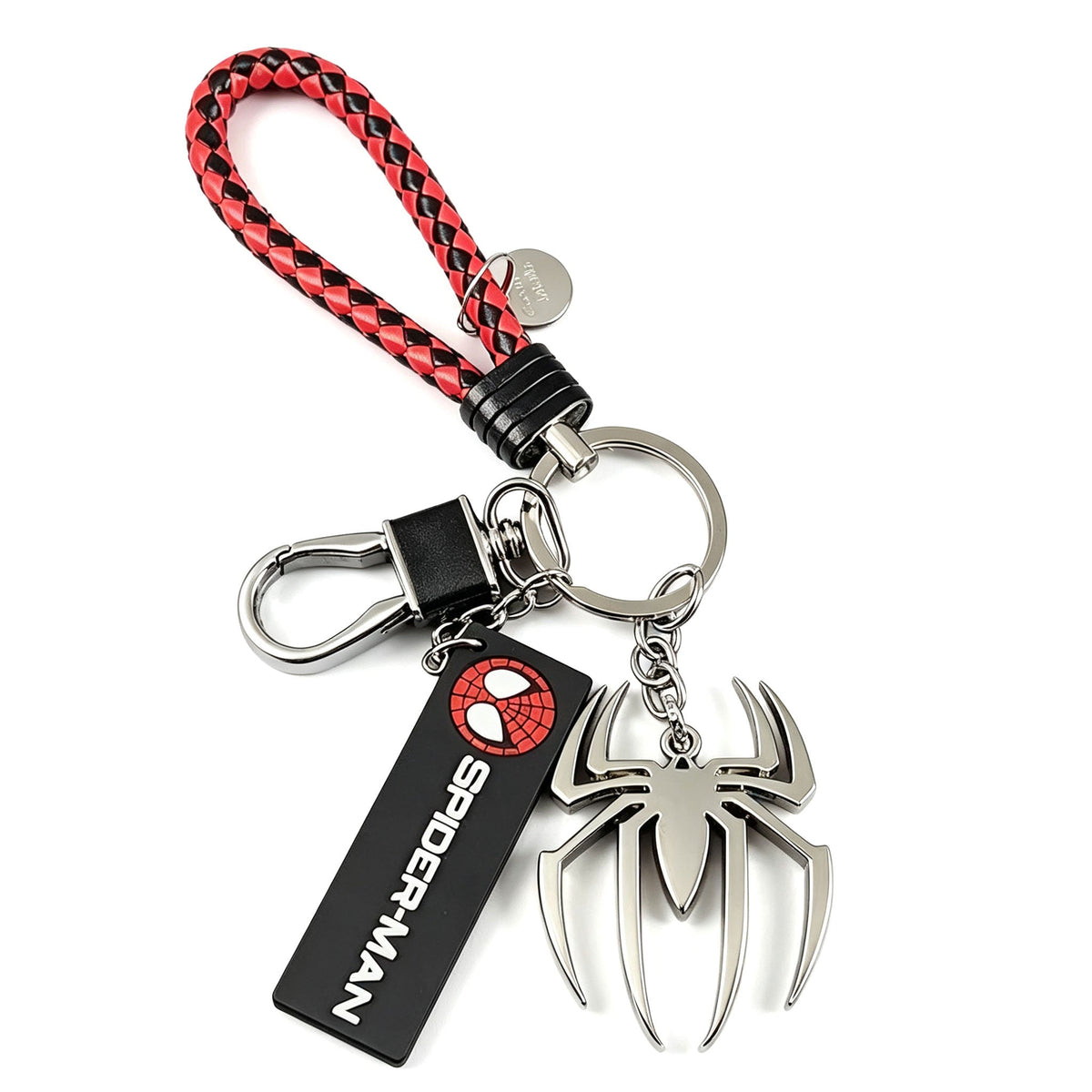 Marvel Spider‑Man Captain America Iron Man Metal Keychain Woven Strap Car Key Ring Cosplay Super Hero Pendant Accessories For Fans Collection Gift