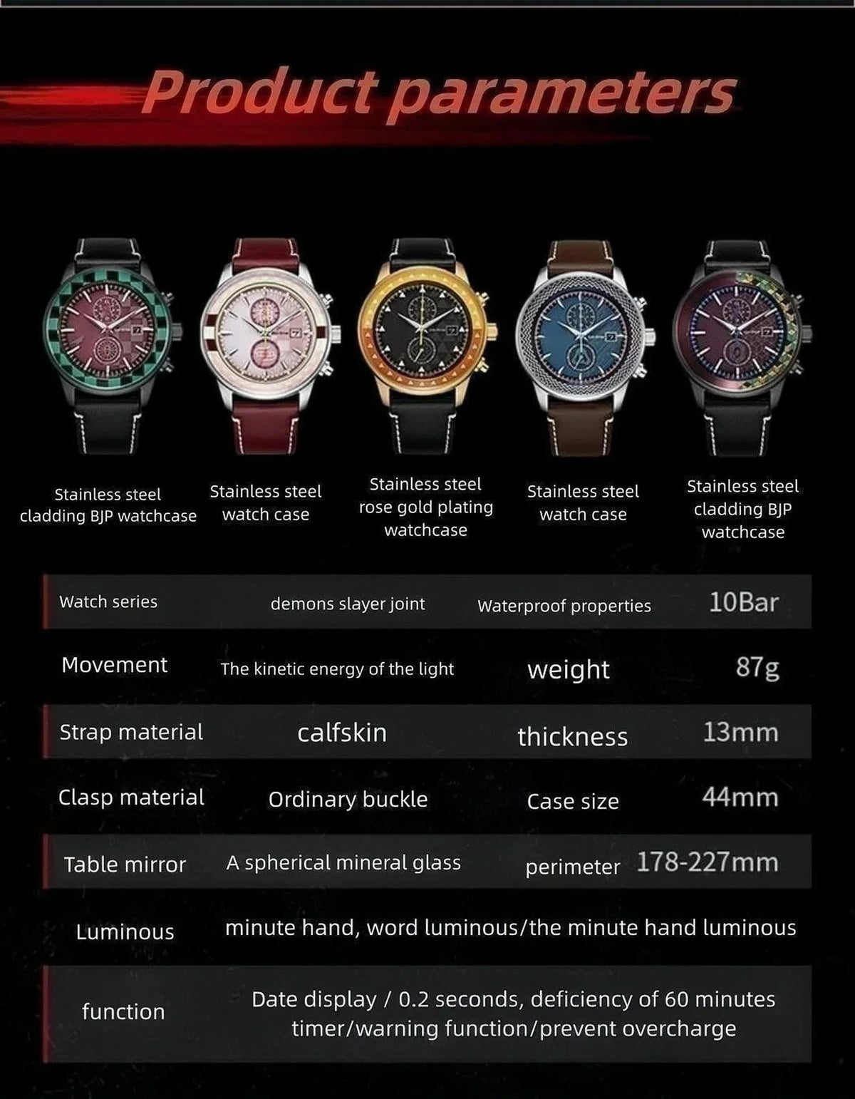 Demon Slayer Inosuke Hashibira Wrist Watch, Anime Inosuke Themed Chronograph Quartz Watch, Brown Leather Strap Analog Wristwatch, Collectible Watch Gift for Demon Slayer Fans