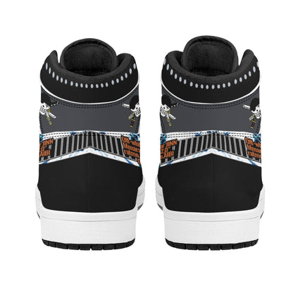 One Piece Roronoa Zoro Anime High Top Sneakers, Custom Printed Zoro Character Fashion Casual Shoes, One Piece Anime Streetwear Footwear, Anime Sneaker Gift for One Piece Fans
