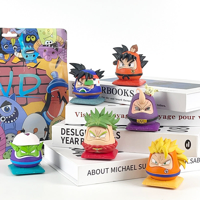 Dragon Ball Anime Daruma Piggy Bank, 6 Styles Cute Goku Vegeta Majin Buu Piccolo Broly Dharma Coin Saving Box, Cartoon Figure Money Bank, Dragon Ball Collectible Ornament Gift for Anime Fans