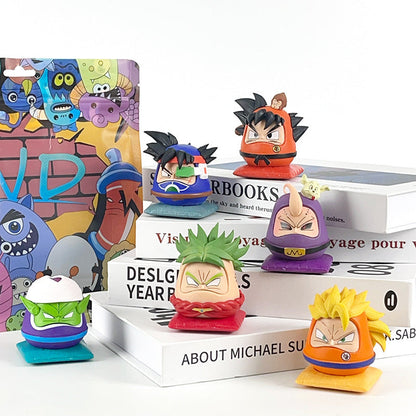 Dragon Ball Anime Daruma Piggy Bank, 6 Styles Cute Goku Vegeta Majin Buu Piccolo Broly Dharma Coin Saving Box, Cartoon Figure Money Bank, Dragon Ball Collectible Ornament Gift for Anime Fans