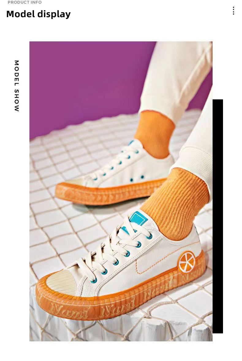 One Piece Nami Low Top Canvas Sneakers, Anime Nami Cream Orange Casual Shoes, Men Women Cosplay Streetwear Trainers, One Piece Fan Collectible Footwear Gift