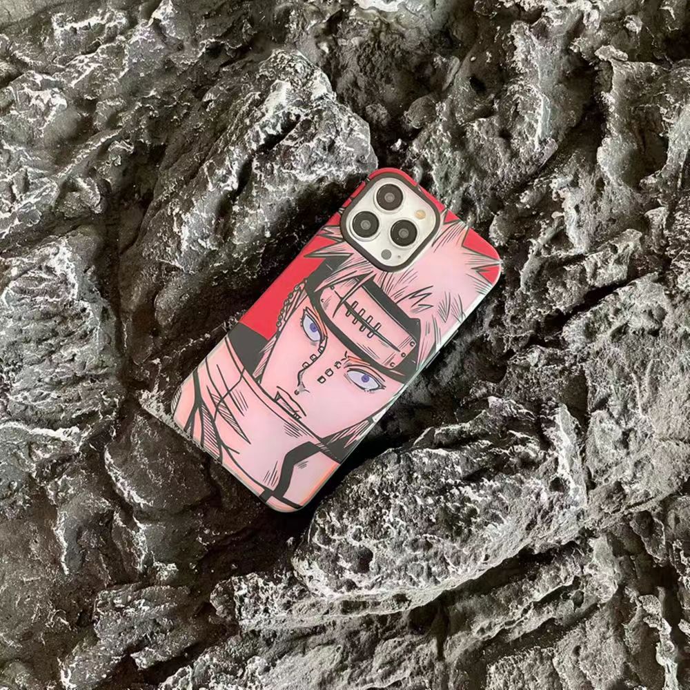 Naruto Anime Phone Case, Manga Sketch Style Protective Case for iPhone, Naruto Uzumaki Kakashi Pain Printed Soft TPU Phone Cover, Shockproof Slim Anime Phone Shell, Naruto Anime Fan Gift for iPhone