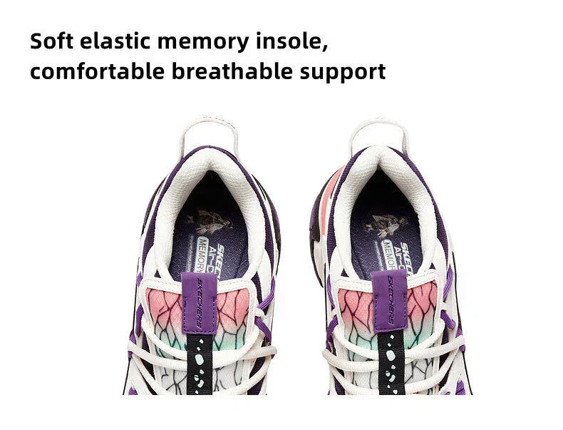 Demon Slayer Shinobu Kocho Chunky Platform Sneakers, Women Purple Butterfly Pattern Dad Shoes, Thick Sole Casual Walking Trainers, Non Slip Anime Cosplay Daily Streetwear Sneaker for Demon Slayer Fans