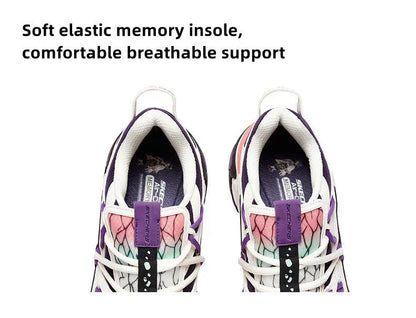 Demon Slayer Shinobu Kocho Chunky Platform Sneakers, Women Purple Butterfly Pattern Dad Shoes, Thick Sole Casual Walking Trainers, Non Slip Anime Cosplay Daily Streetwear Sneaker for Demon Slayer Fans