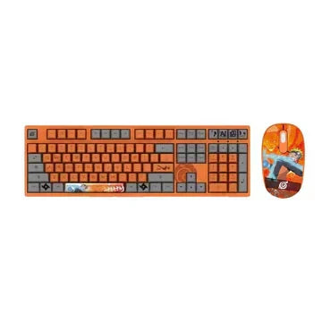 Naruto Anime Mechanical Keyboard and Mouse Combo, Uzumaki Naruto Uchiha Sasuke Themed Wired Gaming Keyboard Mouse Set, 108 Keys Full Size Keyboard, Anime Gaming Desktop Accessories, Gift for Naruto Fans Gamers
