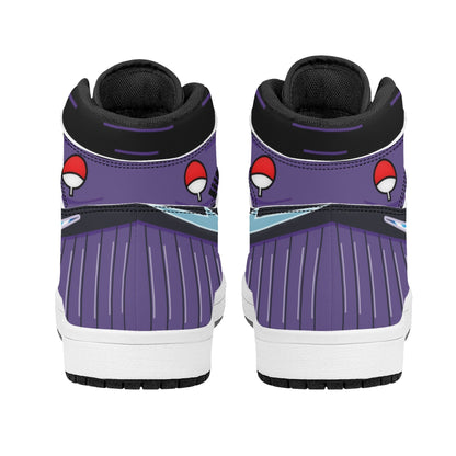 Naruto Sasuke Uchiha Rinnegan Chidori Anime High Top Sneakers, Uchiha Clan Symbol Printed Casual Shoes, Anime Cosplay Streetwear Footwear, Naruto Merch Sneakers Gift for Anime Fans