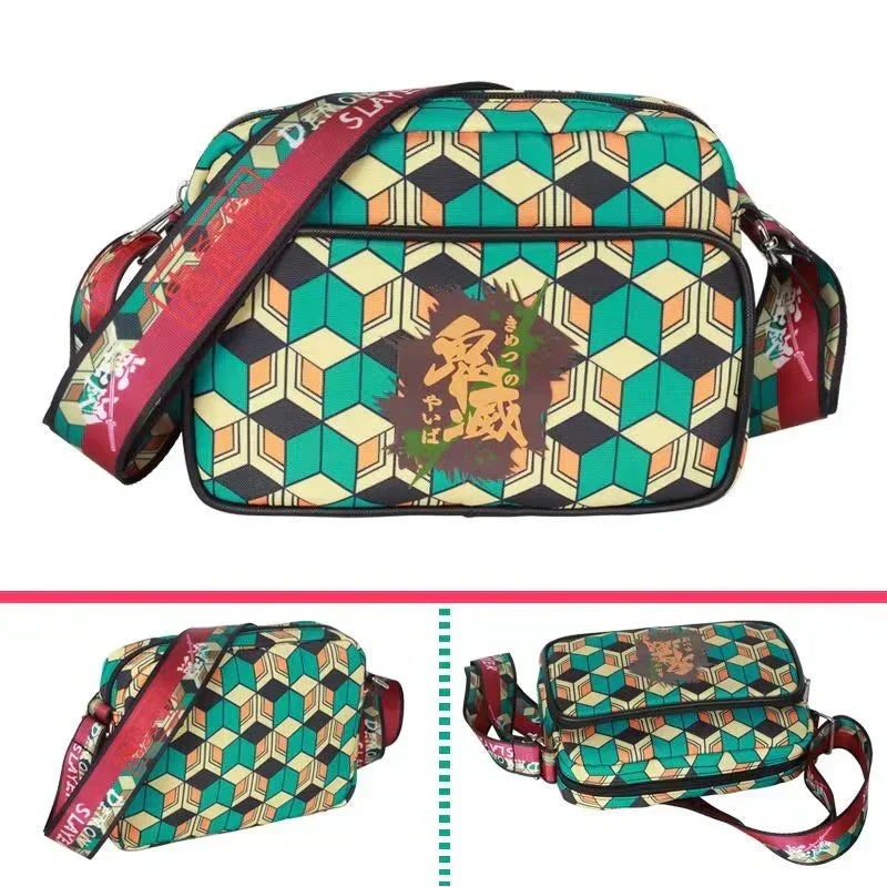 Demon Slayer Anime Crossbody Shoulder Bag, Kimetsu No Yaiba Multiple Character Pattern Sling Messenger Bag, Lightweight Casual Small Camera Bag, Demon Slayer Fan Collectible Daily Gift