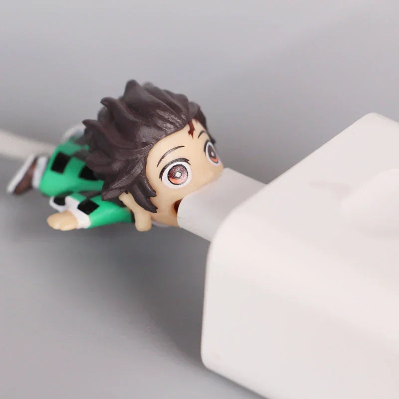 Demon Slayer Anime Cable Bite Protector, Cute Kimetsu no Yaiba Cable Saver, Cartoon Character Charger Cord Protector, Anti-break Cable Sleeve, Demon Slayer Collectible Cable Accessories, Gift for Anime Fans