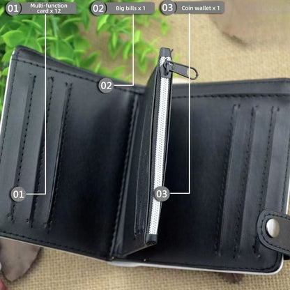 Naruto Anime Bifold Wallet, Multiple Character Printed PU Leather Short Purse, Snap Button Card Holder Cash Pocket Wallet, Naruto Itachi Sasuke Kakashi Naruto Merch Wallet Gift for Anime Fans