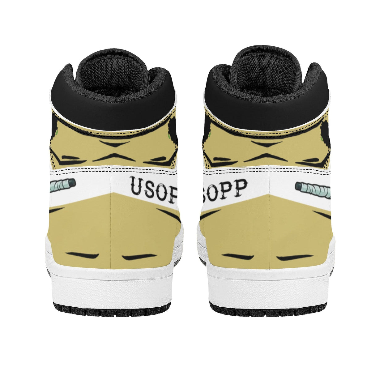 One Piece Usopp Anime High Top Sneakers, Custom Printed Usopp Character Fashion Casual Shoes, One Piece Anime Streetwear Footwear, Anime Sneaker Gift for One Piece Fans
