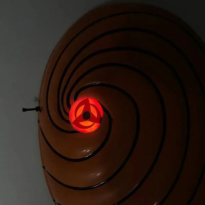 Naruto Obito Tobi Spiral Mask, Light Up Uchiha Obito Cosplay Mask, Anime Tobi Mask with LED Glow Effect, Halloween Costume Prop Collectible Mask for Naruto Fans